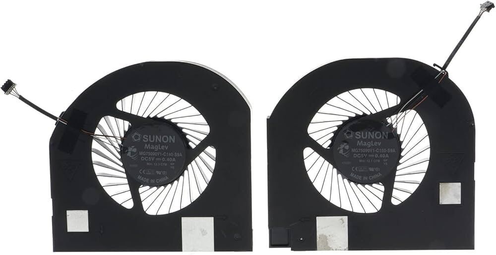 SUNON MagLev CPU and GPU cooling fan set (DC5V 0.40A) with connector cables for laptops, available at Data Cable Store Pakistan.